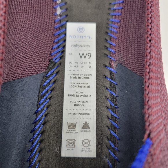Rothy's Wine Rounded Toe Flat Size 9 - Picture 10 of 11
